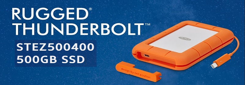 LACIE STEZ500400 RUGGED 500GB USB 3.0 THINDERBOLT SSD