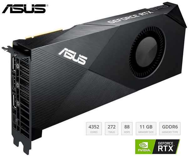 TURBO-RTX2080TI-11G ASUS GEFORCE RTX 2080 TI GRAPHICS CARD