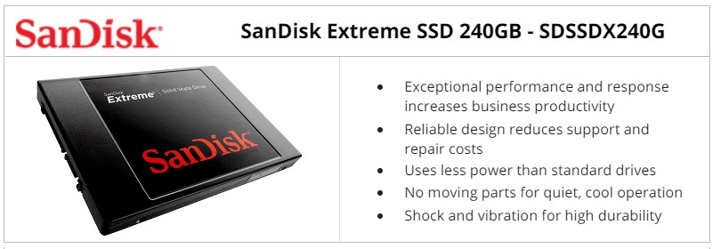 SANDISK SDSSDX240G EXTREME 240GB SOLID STATE DRIVE